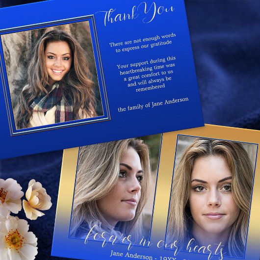 3フォトハートフェルト悔やみや弔慰サンキューカード サンキューカード