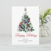 3フォトパインエレガントツリーのクリスマスグリーティング シーズンカード (スタンド正面)