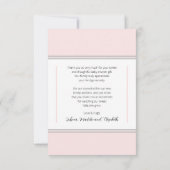 3フォトピンク白ベビーシャワー |誕生のお知らせ サンキューカード (裏面)