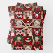 3フォトファミリーバッファロープリッドホワイトトナカイ ラッピングペーパーシート (インサイチュ)