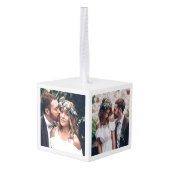 3フォトファースト結婚したクリスマスニューリュウズ広場 キューブオーナメント (裏面アングル)