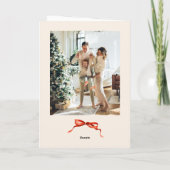 3フォトフェスティバルクリスマスボホレッドボウリボン シーズンカード (裏面)