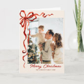 3フォトフェスティバルクリスマスボホレッドボウリボン シーズンカード (正面)