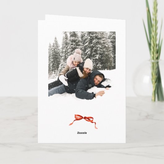 3フォトフェスティバルクリスマスボホレッドボウリボン シーズンカード (裏面)