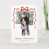 3フォトフェスティバルクリスマスボホレッドボウリボン シーズンカード (正面)