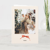 3フォトフェスティバルクリスマスボホレッドボウリボン シーズンカード (裏面)