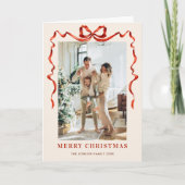 3フォトフェスティバルクリスマスボホレッドボウリボン シーズンカード (正面)