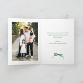 3フォトフェスティバルセージ緑のクリスマスリボン シーズンカード (内部)