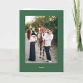 3フォトフェスティバルセージ緑のクリスマスリボン シーズンカード (裏面)