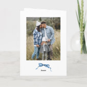 3フォトフェスティバルダスティブルークリスマスリボン シーズンカード (裏面)