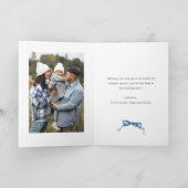 3フォトフェスティバルダスティブルークリスマスリボン シーズンカード (内部)