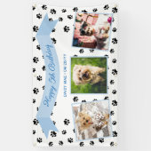 3フォトブラックポープリントブルーペット誕生日 横断幕 (縦)