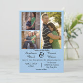 3フォトブルー-結婚式招待状 招待状 (スタンド正面)