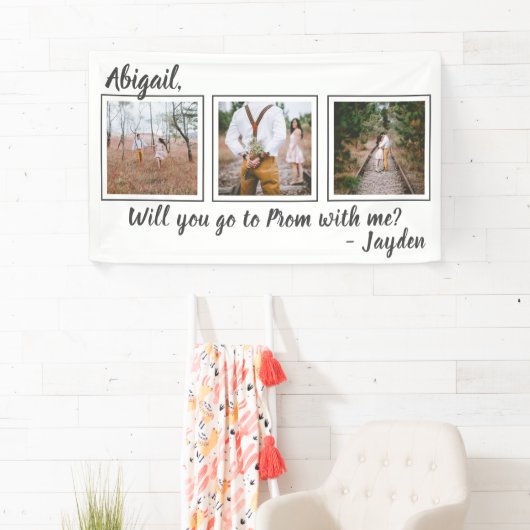 3フォトプロムまたはHOCOプロポーザルかわいいプロポーザルアイディア 横断幕 (インサイチュ)