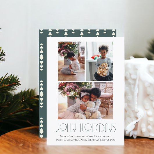 3フォトホリデーすてきズクリスマス シーズンカード