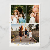 3フォトホリデースノーフレークスゴールドフォイルカード 箔シーズンカード (正面)