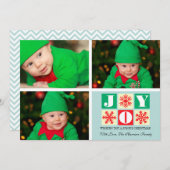 3フォトホリデーJoy Snowflake写真 シーズンカード (正面/裏面)