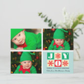 3フォトホリデーJoy Snowflake写真 シーズンカード (スタンド正面)