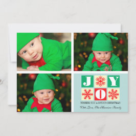 3フォトホリデーJoy Snowflake写真 シーズンカード