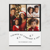 3フォトホリパーソナライズされたデイ心地よいとジョイ シーズンポストカード (正面)