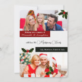 3フォトホリーとベリーのクリスマス シーズンカード (正面)