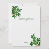 3フォトホリーとベリーのクリスマス シーズンカード (裏面)