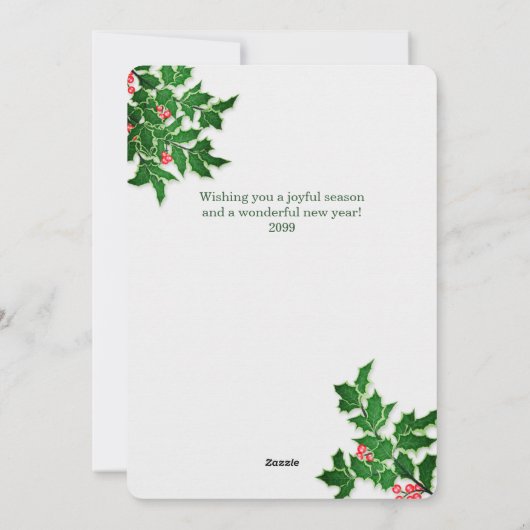 3フォトホリーとベリーのクリスマス シーズンカード (裏面)