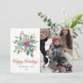 3フォトホリーベリーフェスティバルファミリークリスマス シーズンカード (スタンド正面)