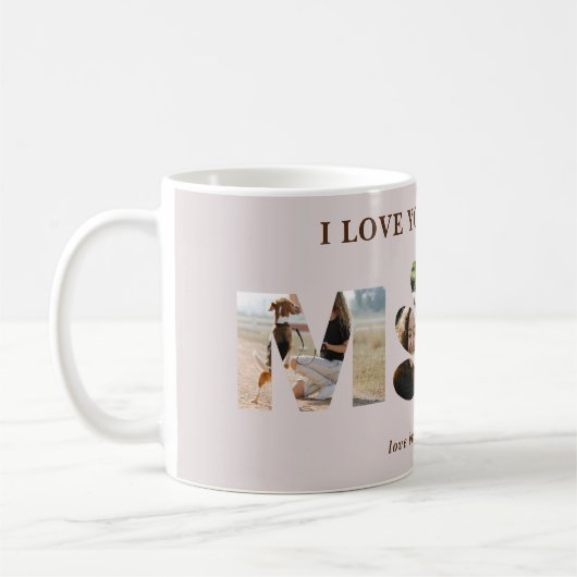 3フォトポーズファードッグママパーソナライズマグ コーヒーマグカップ (左)