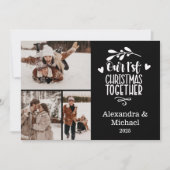 3フォトミニマル初めてのクリスマスを合わせる シーズンカード (正面)