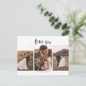 3フォトミニマ結婚リストの感謝 ポストカード (スタンド正面)