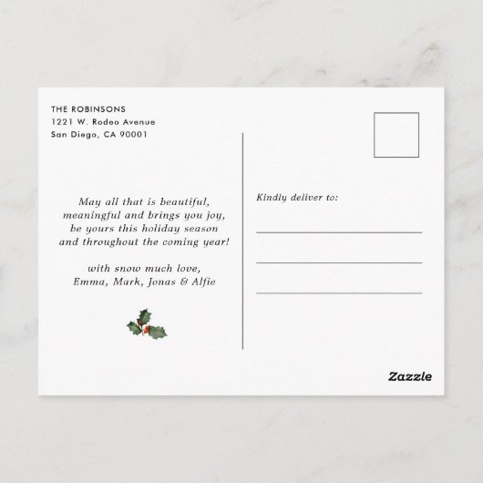 3フォトメリーエレガントクリスマス植物祭り ポストカード (裏面)