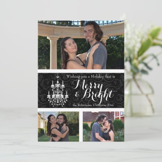 3フォトメリー/ブライトシャンデリア休日 招待状 (スタンド正面)