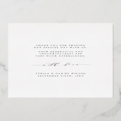 3フォトモダンバラゴールドフォイルサンキューカード 箔招待状 (裏面)