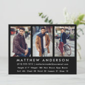 3フォトモデルアクターCompカードブラック 招待状 (スタンド正面)