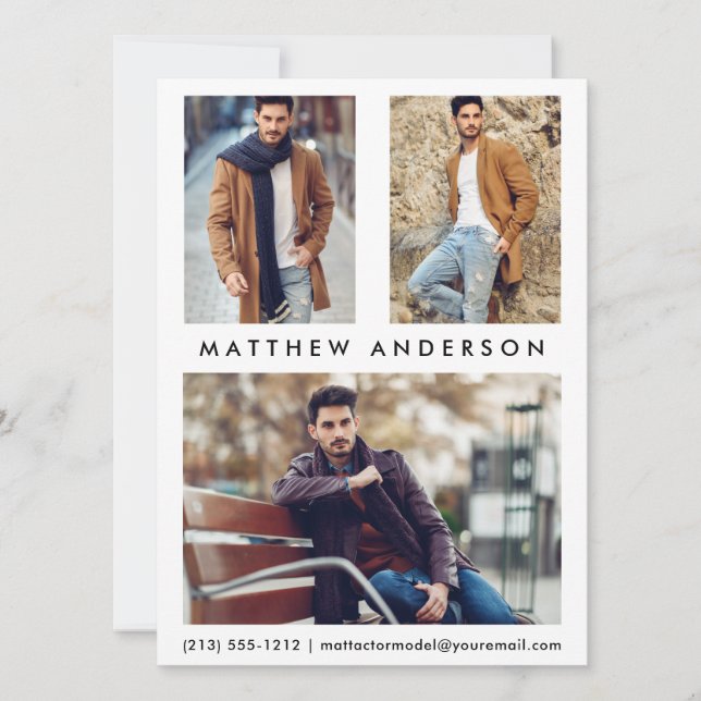 3フォトモデルActor Comp Card – ホワイトフロント (正面)