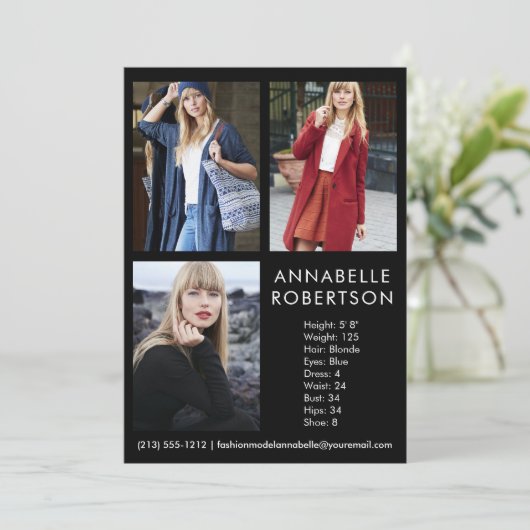 3フォトモモダンデルのアクターCompカード 招待状 (スタンド正面)