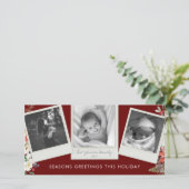 3フォトレイアウトヴィンテージスナップショットブルゴーニュ赤 シーズンカード (スタンド正面)