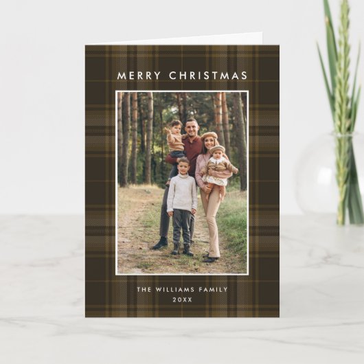 3フォトレトロクリスマスプレッドグリーティング シーズンカード (正面)