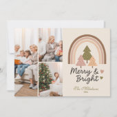 3フォトレトロニュートラルメリーレインボー&ブライト シーズンカード (正面)