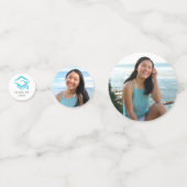 3フォト卒業ターコイズブルーグリッタースクリプト コンフェッティ (裏面)