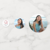 3フォト卒業ピンクローズ金ゴールドグリッタースクリプト コンフェッティ (裏面)