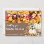 3フォト秋ハロウィーン感謝祭 ノートカード (正面)