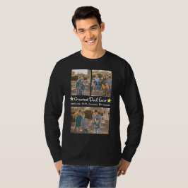 3フォト素晴らしパパー・エバー・ファーザー・デイ長袖 Tシャツ