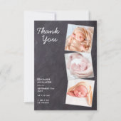 3フォト素朴新生児シャルボードシャワー サンキューカード (正面)