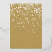 3フォト金ゴールドスクリプトメリークリスマス金ゴールド 箔シーズンカード (裏面)