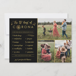 3フォト12おもしろい日コロナモダン金ゴールドブラック シーズンカード