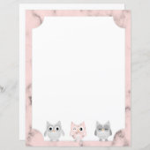 3フクロムピンク大理石デザイン縁ど書き紙 (正面/裏面)