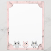 3フクロムピンク大理石デザイン縁ど書き紙 (正面)