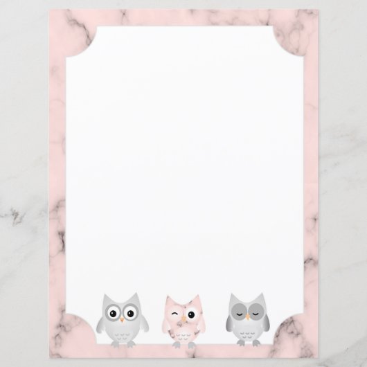 3フクロムピンク大理石デザイン縁ど書き紙 (正面)